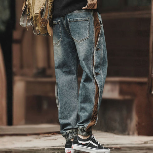 Side Line Denim Jogger Pants P1330